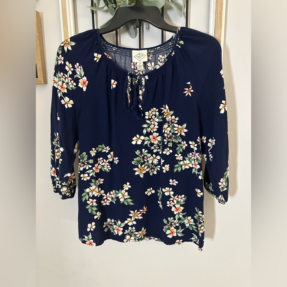 St John’s Bay - Floral Navy Blue Top